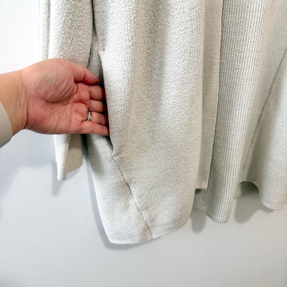 Lululemon Merino Wool-Blend Ribbed Long Wrap Cardigan Sweater Cream Sz 12 / XL - Picture 8 of 16